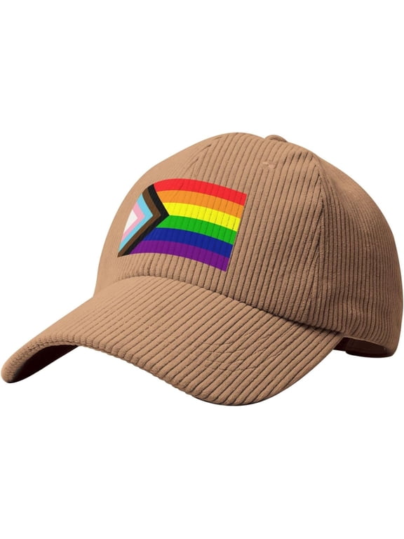 Progress Pride Rainbow LGBT,LGBTQ Transgender Gay Flags Baseball Cap Men Trucker Hat Gift Women Cowboy Hat Beige