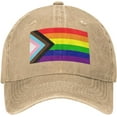 thumbnail image 1 of Progress Pride Rainbow LGBT,LGBTQ Transgender Gay Flags Cowboy Hat Baseball Cap Women Trucker Hat Men Dad Hat Black, 1 of 8
