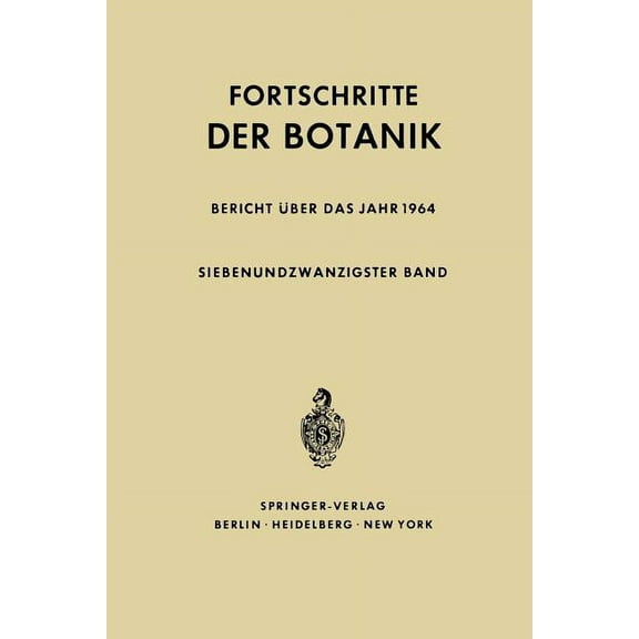 Progress in Botany Fortschritte Der Botanik, Book 27, (Paperback)