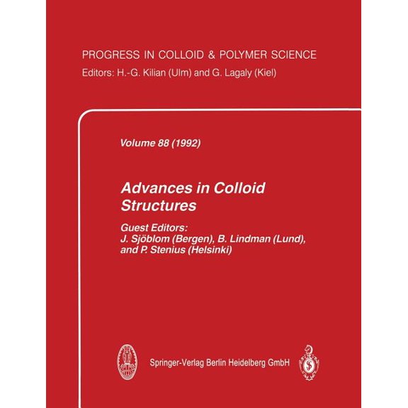 Progress in Colloid and Polymer Science Advances in Colloid Structures, Book 88, (Paperback)