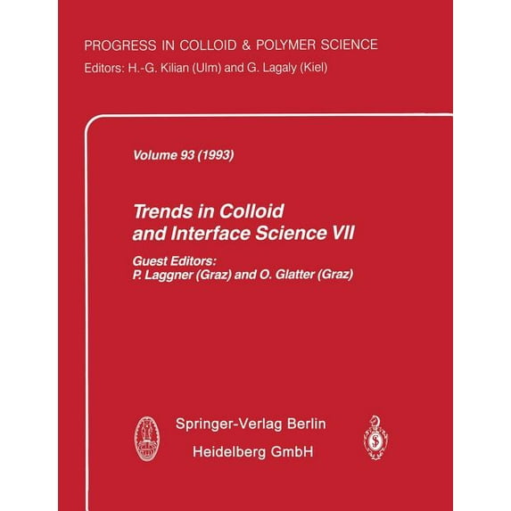 Progress in Colloid and Polymer Science Trends in Colloid and Interface Science VII, Book 93, (Paperback)
