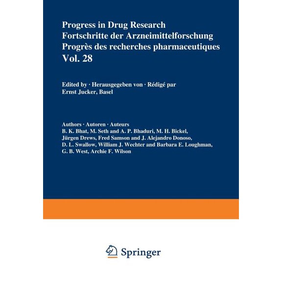 Progress in Drug Research Progress in Drug Research / Fortschritte Der Arzneimittelforschung / Progrs Des Recherches Pharmaceutiques, Book 28, (Paperback)