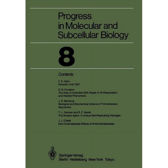 Progress in Molecular and Subcellular Bi Progress in Molecular and Subcellular Biology, Book 8, (Paperback)