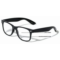 Progressive Clear Bifocal Reading glasses - No Line or Bubble - Zero Power on Top Reader - Classic Comfortable Design 1.00