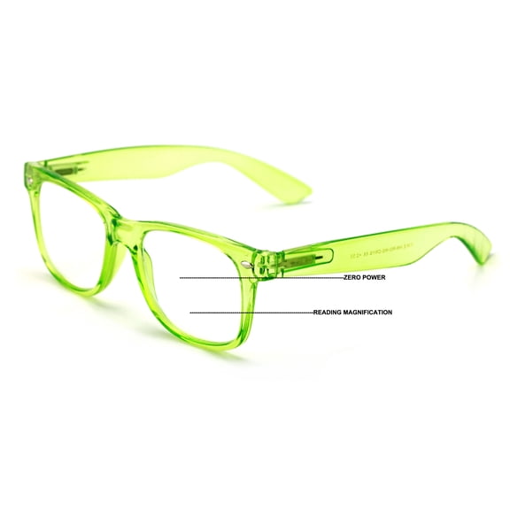 Progressive Clear Bifocal Reading glasses - No Line or Bubble - Zero Power on Top Reader - Classic Comfortable Design 2.50