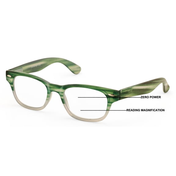 Progressive Clear Bifocal Reading glasses - No Line or Bubble - Zero Power on Top Reader - Unsiex Classy Fitment 1.00