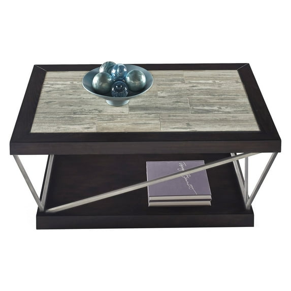 Rectangular Cocktail Table-Finish:Woodtone Tile