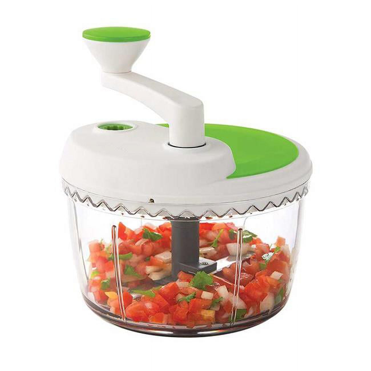 Green and White Dual Speed Manual Food Chopper