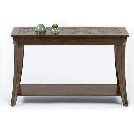 Transitional Dark Poplar Brown Rectangular Console Table with Storage