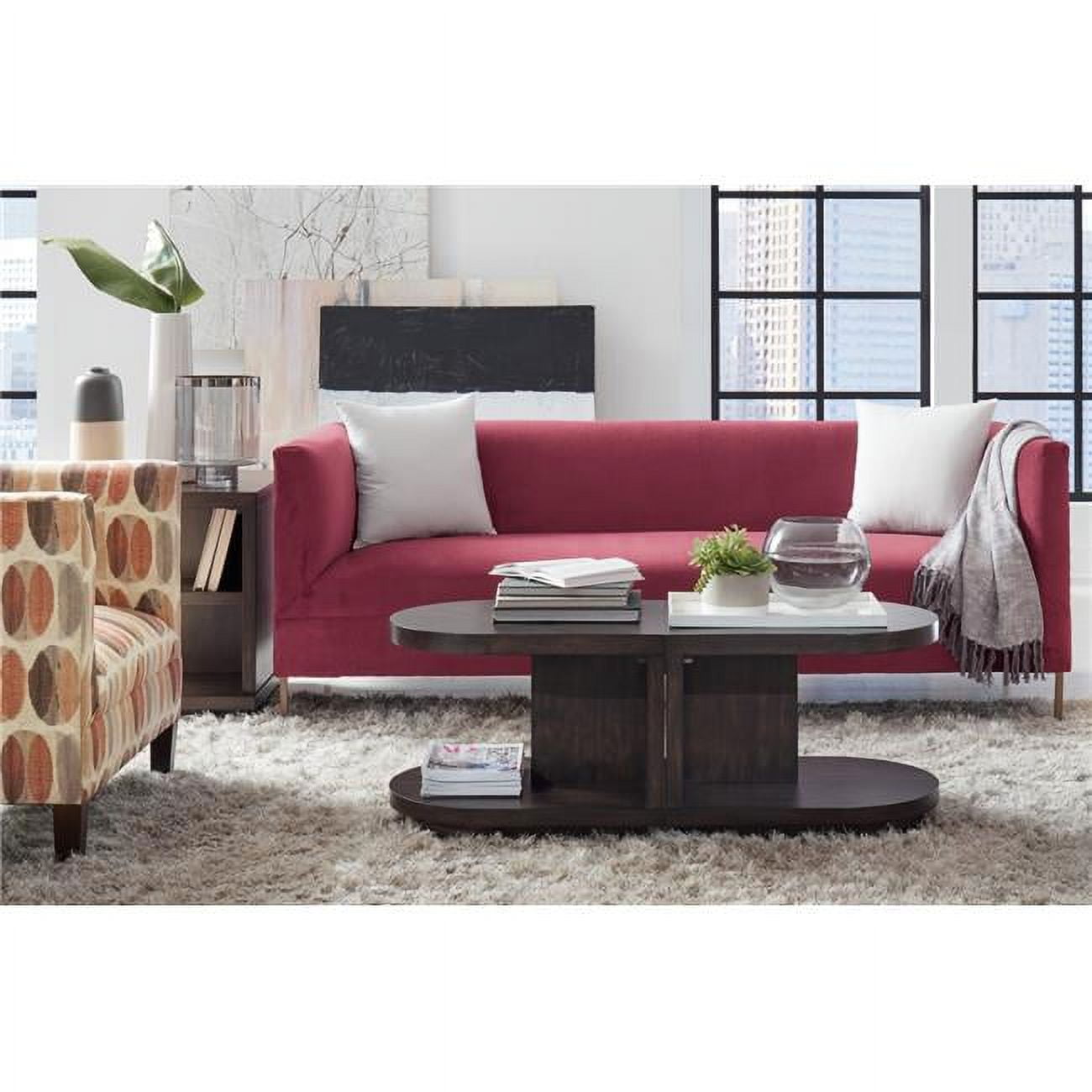 Augustine Sepia Brown Wood Console Table with Storage
