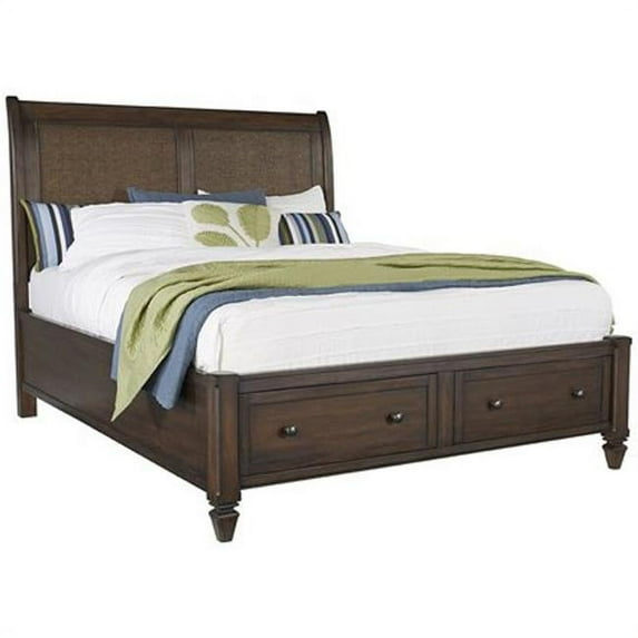 Progressive Furniture B130-34-37-79 Coronado Complete Queen Size Storage Bed - Sable