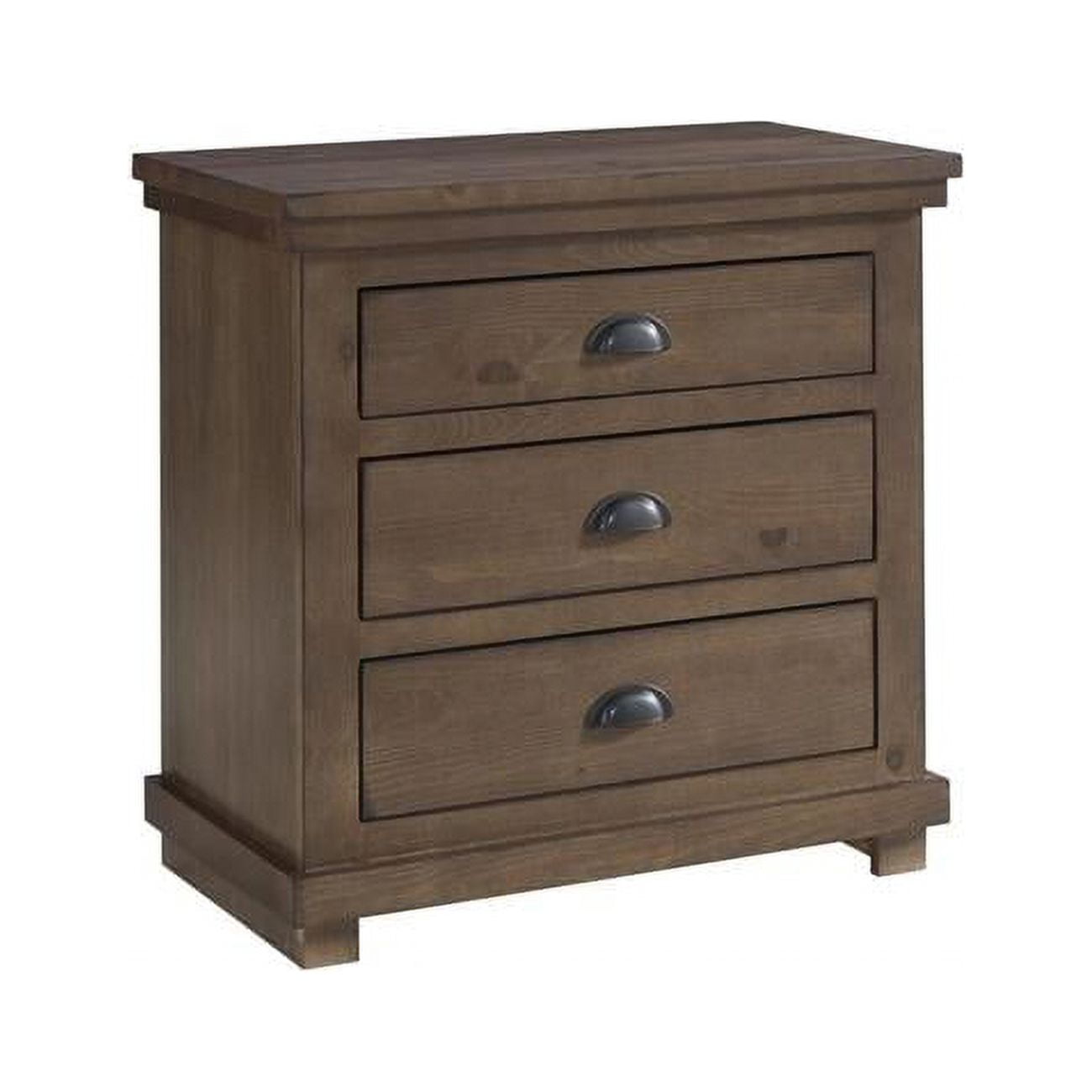 Auburn Cherry 3-Drawer Transitional Nightstand