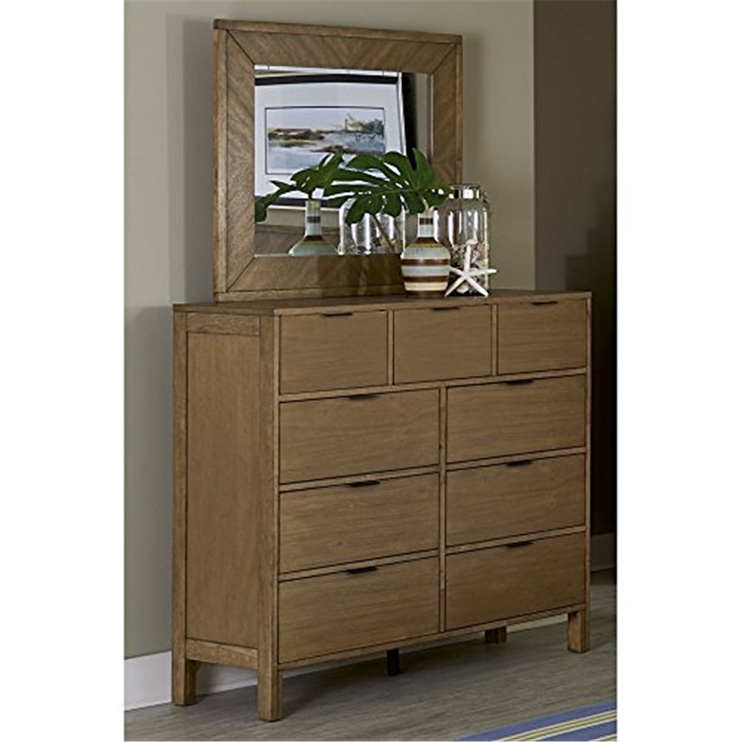 Brayden 60" Brown Wood Dresser with Dovetail Drawers