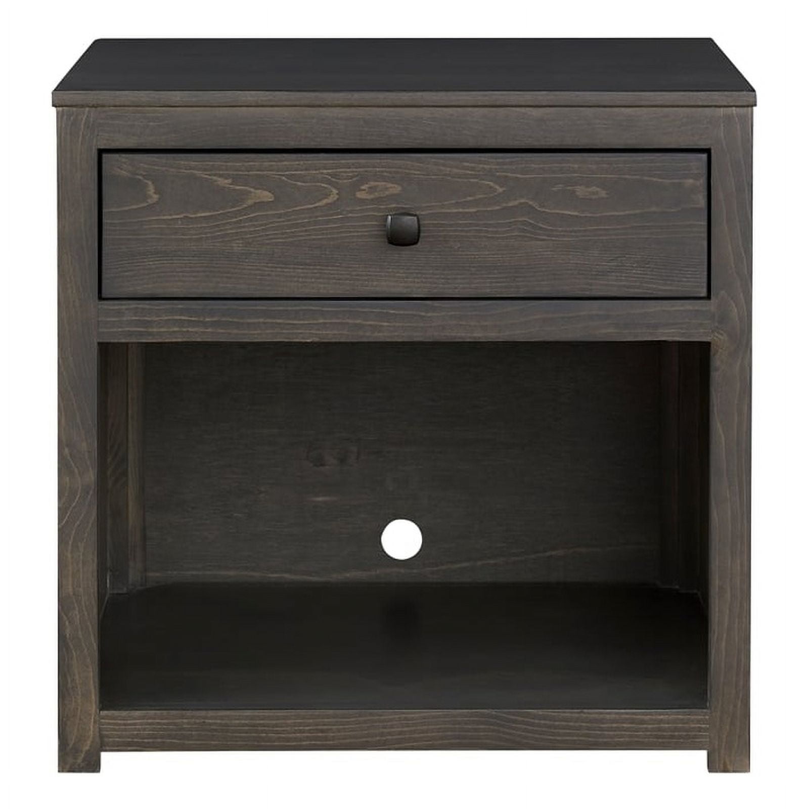 Stone Brown Transitional 1-Drawer Wood Nightstand