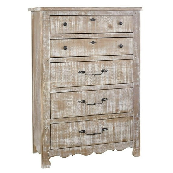 Progressive Furniture Chatsworth 5-Drawer Wood Chest in Chalk White