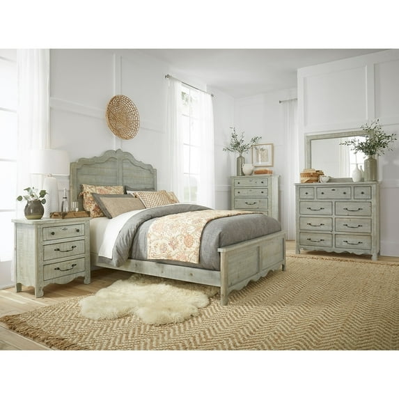 Progressive Furniture Chatsworth Wood Queen Headboard in Chalk White