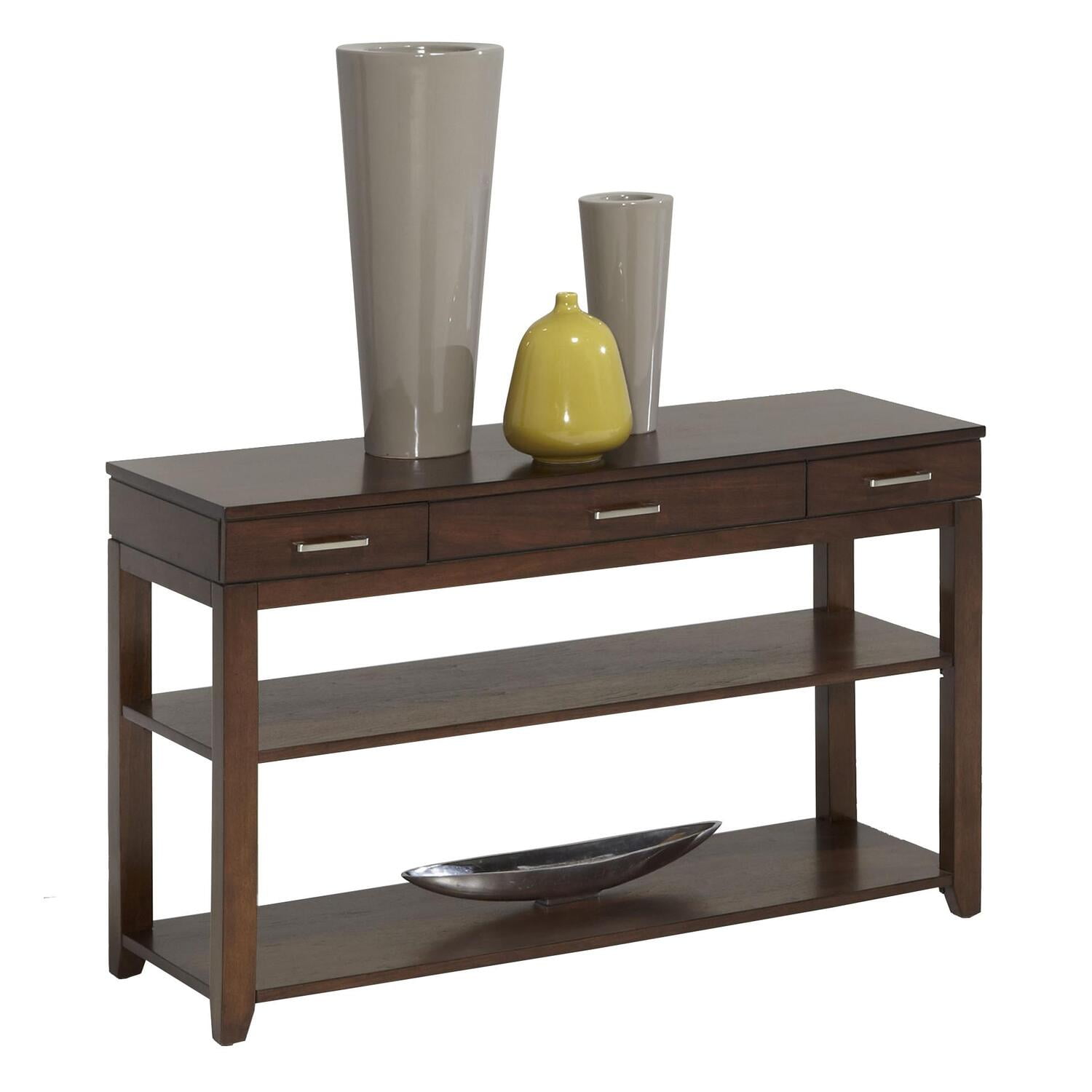 Daytona Regal Walnut 48" Transitional Sofa Console Table with Storage