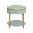 thumbnail image 1 of Progressive Furniture Deco District Round End Table in White/Marble/Gold, 1 of 4