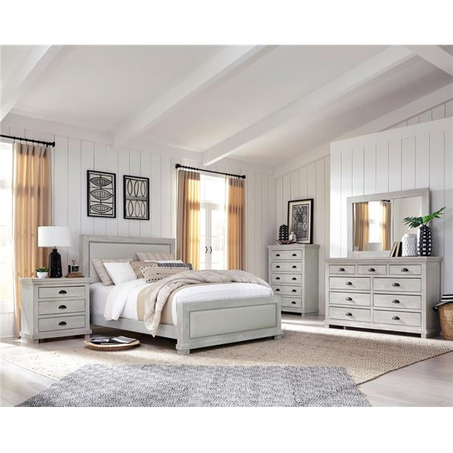 Progressive Furniture P615-23-50 Bedroom Drawer Dresser & Mirror, Gray Chalk