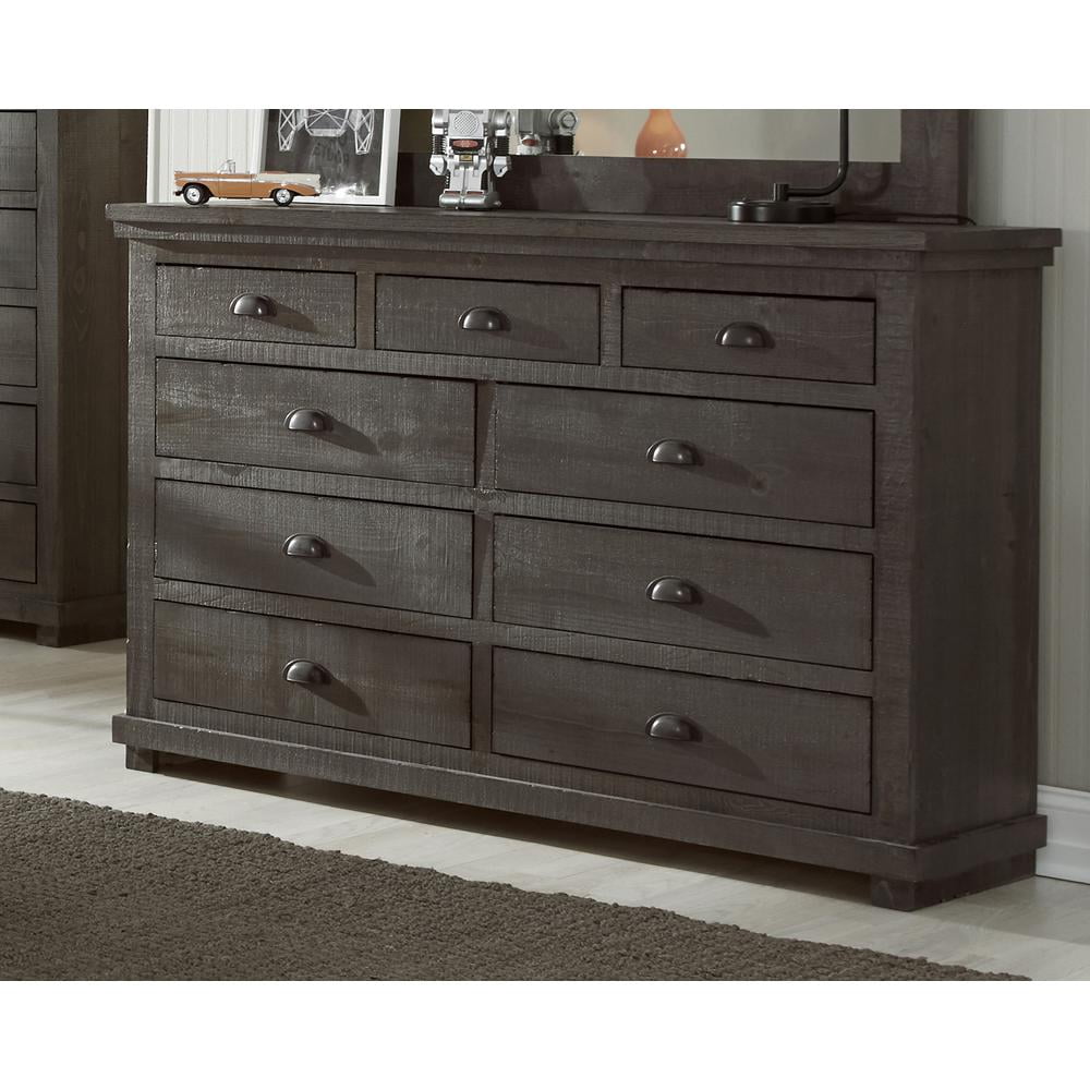 Willow Distressed Dark Gray 64" Transitional Farmhouse Dresser