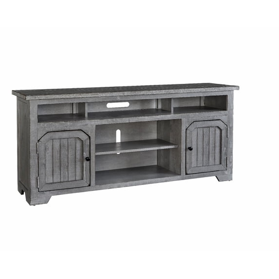 Progressive Furniture Elmhurst 68 Inch TV Wood Console in Dark Cloud Gray