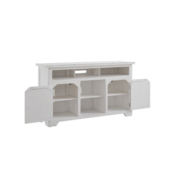 Progressive Furniture Elmhurst Wood 56 Inch TV Console in Cotton White