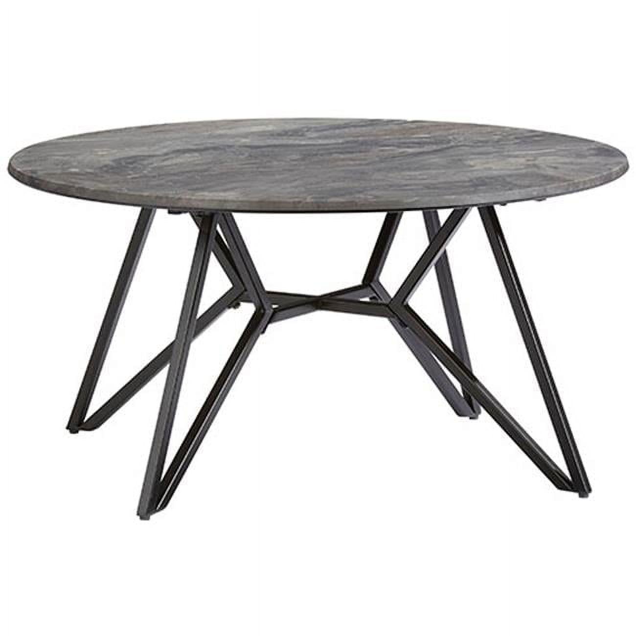 Progressive Furniture Ember Cocktail Table in Gray Paladina/Black Metal