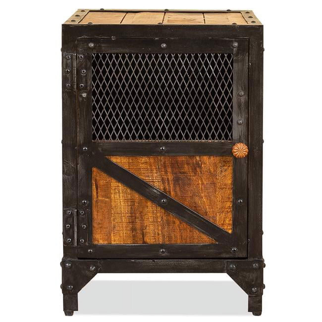 Everest Black Iron and Mango Wood Rectangular Accent Table