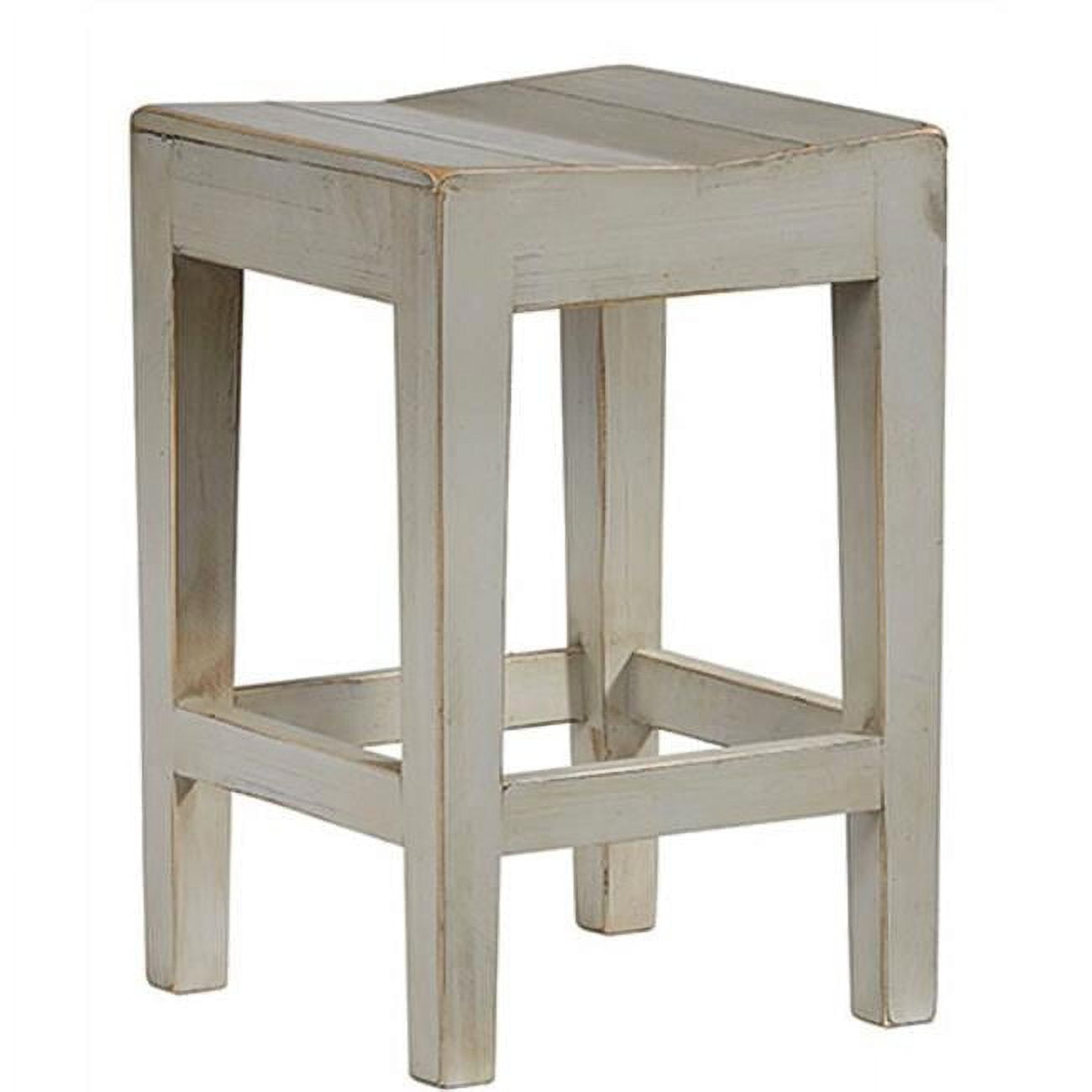 Gray Solid Pine Farmhouse Counter Stools, Set of 2