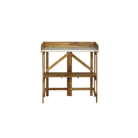 Progressive Furniture Groott Acacia Wood Planter Work Table in Natural Brown