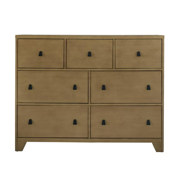 Progressive Furniture Hayden 7 Drawer Double Dresser in Blonde/Light Gold
