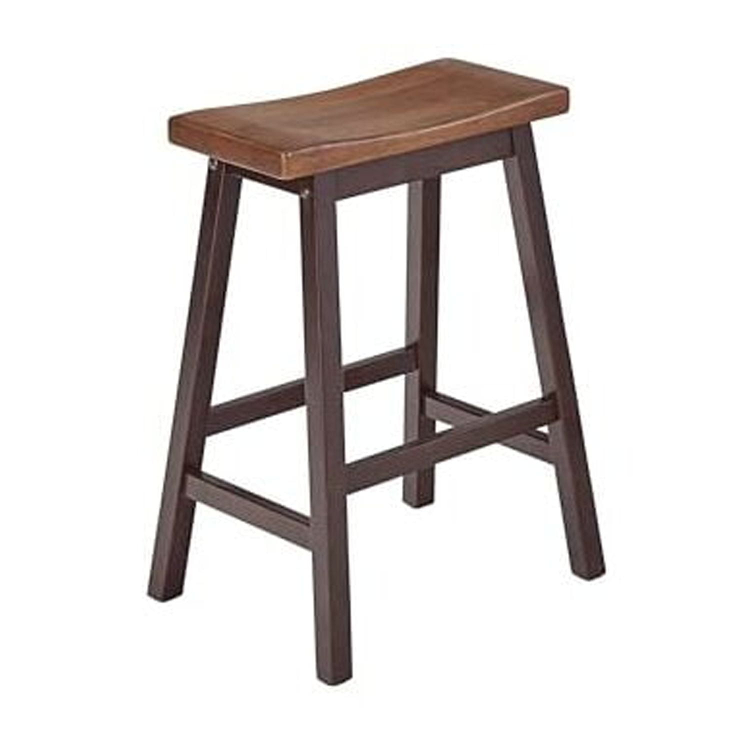 Kenny 24" Walnut and Chocolate Wood Counter Stools, Set of 2