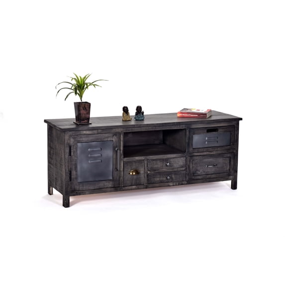 Progressive Furniture Layover Mango Wood Console in Gray