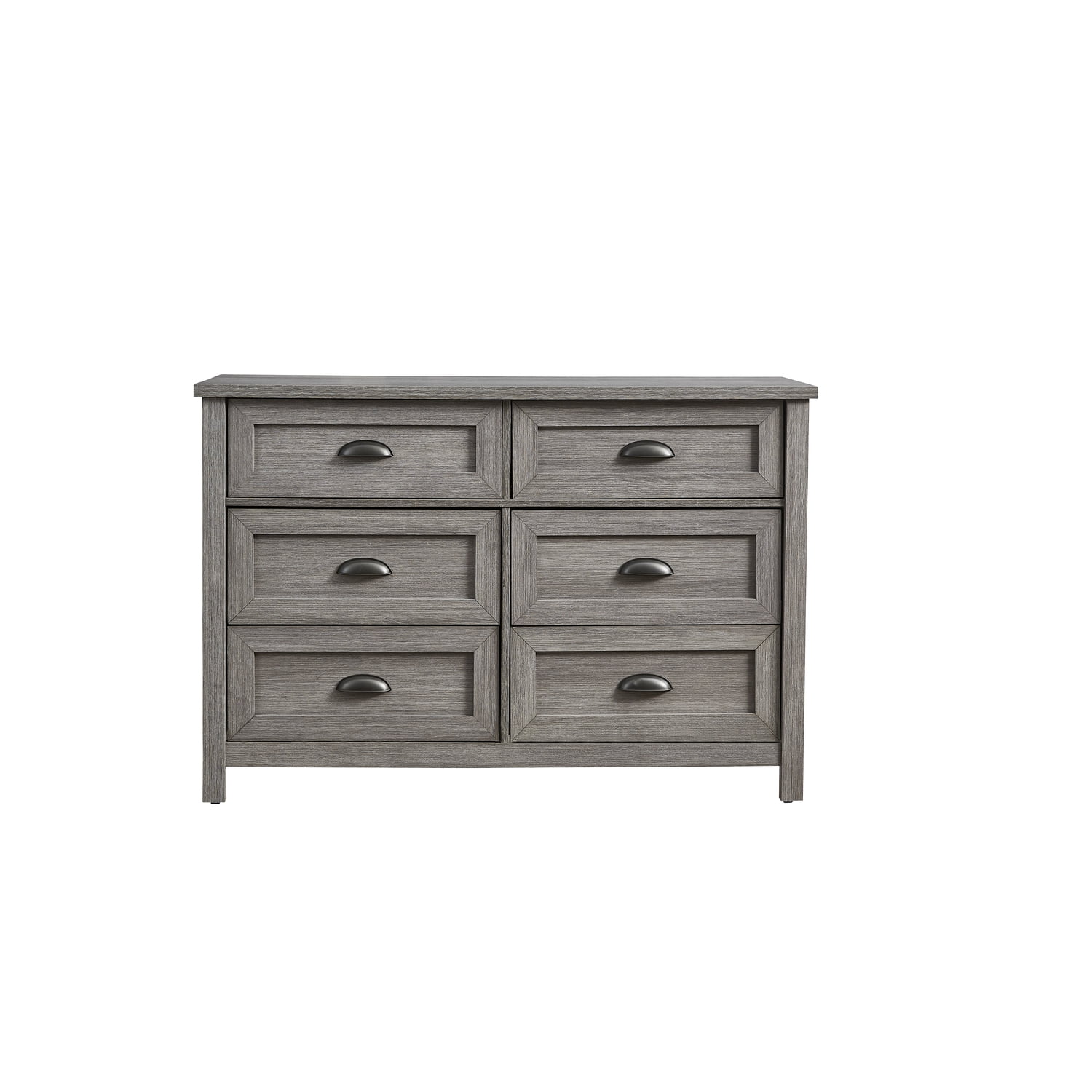 Light Slate Gray 6-Drawer Horizontal Dresser