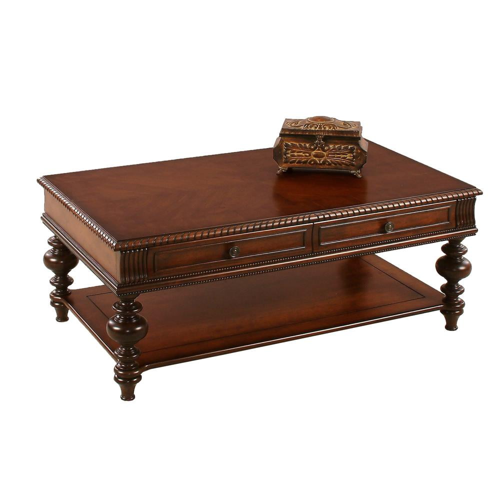 Heritage Cherry Traditional Rectangular Coffee Table with Storage