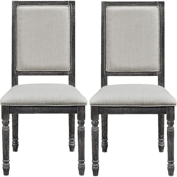 Progressive Furniture Muse Set of 2 Wood Dining Chairs Weathered Pepper Black