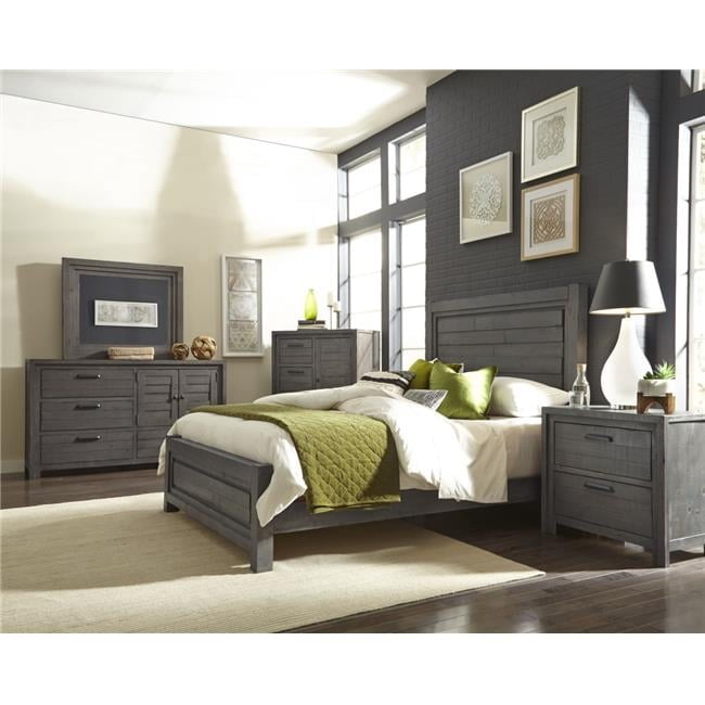 Gray Chalk Pine 5-Drawer Farmhouse Chest