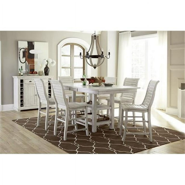 Progressive Furniture P820 15B 15T Willow Round Counter Complete Table White 36 x 48 x 48 in