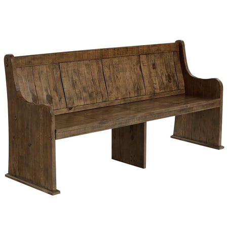 Progressive Furniture Pine Dining Bench with Solid Construction, Heritage Pine Brown (Set of 1)