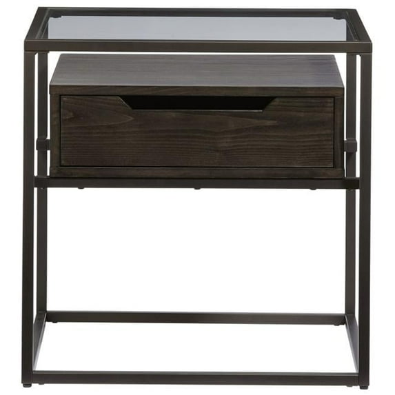 Progressive Furniture Presidio Wood End Table Contemporary Umber Brown