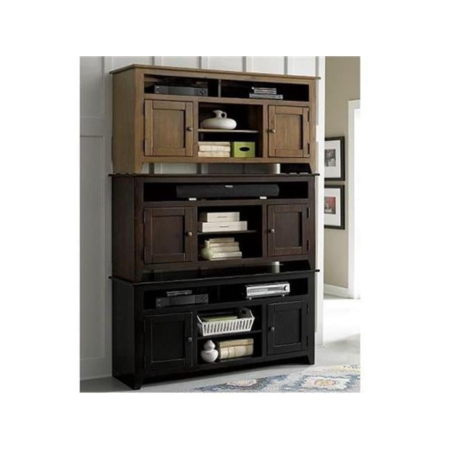 Dark Pine 58" Transitional TV Stand with Cabinets