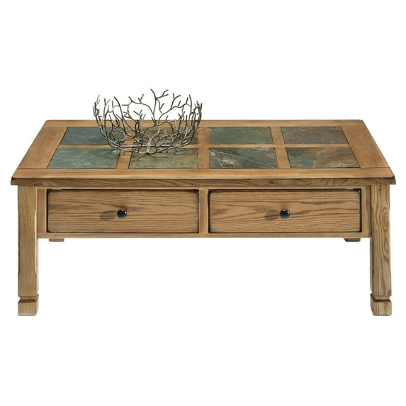 Progressive Furniture Rustic Ridge Rectangular Cocktail Table in Lt. Oak Veneer and Elm