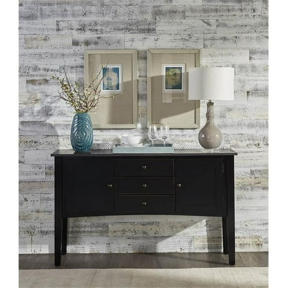 Progressive Furniture Salem 3-Drawer Wood Large Server in Gray/Black