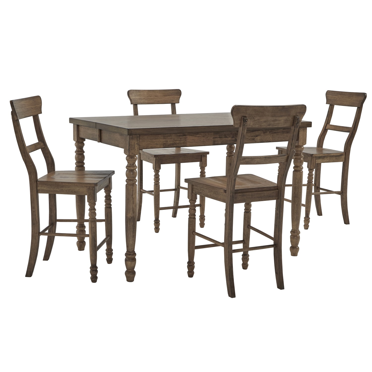 Beige Oak Extendable Counter Height Dining Table