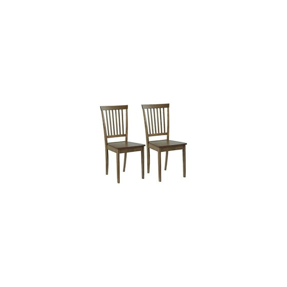 Progressive Furniture Southport Wood Set of 2 Dining Chairs in Walnut Brown