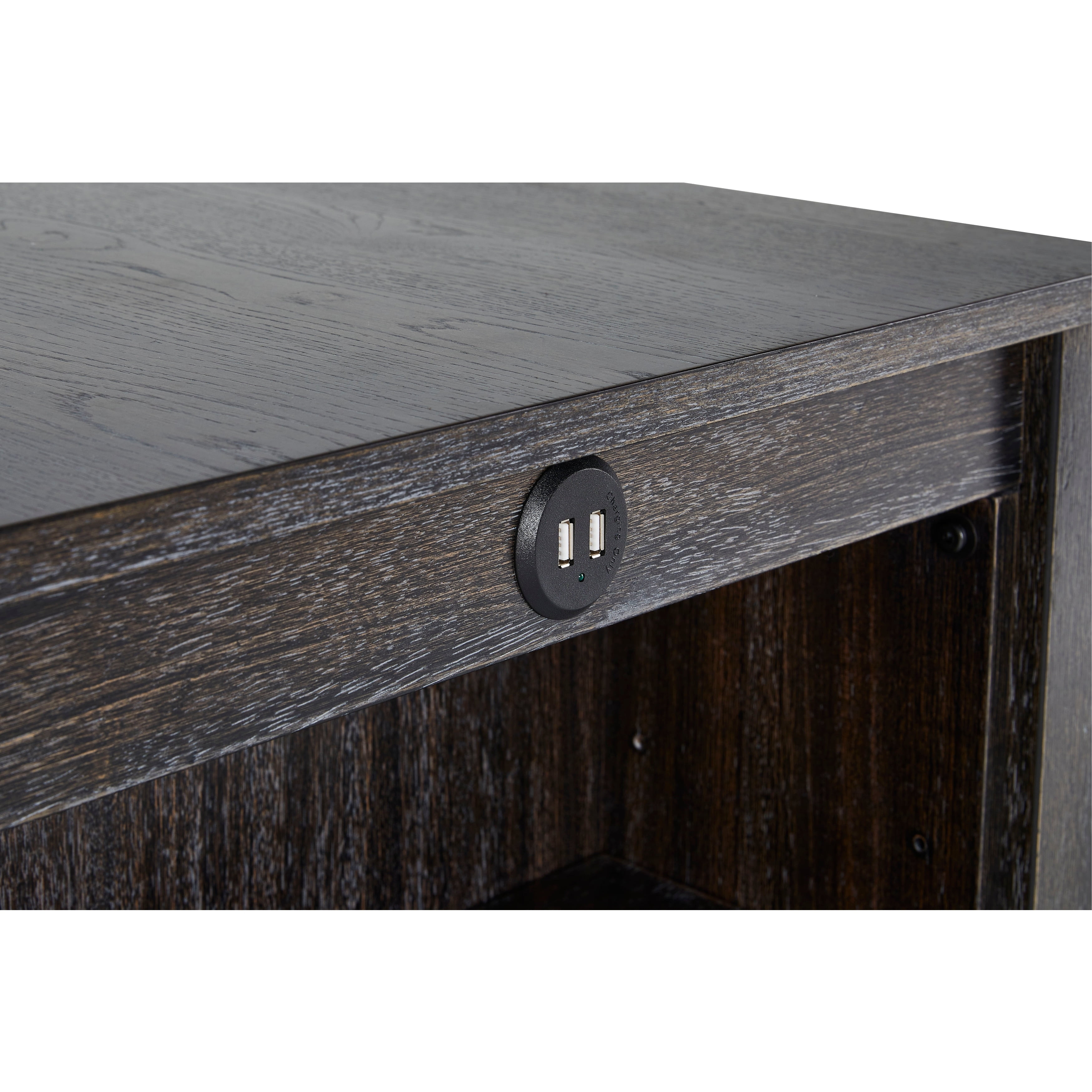 Weathered Pepper Transitional 3-Piece Counter Dining Set with USB Ports