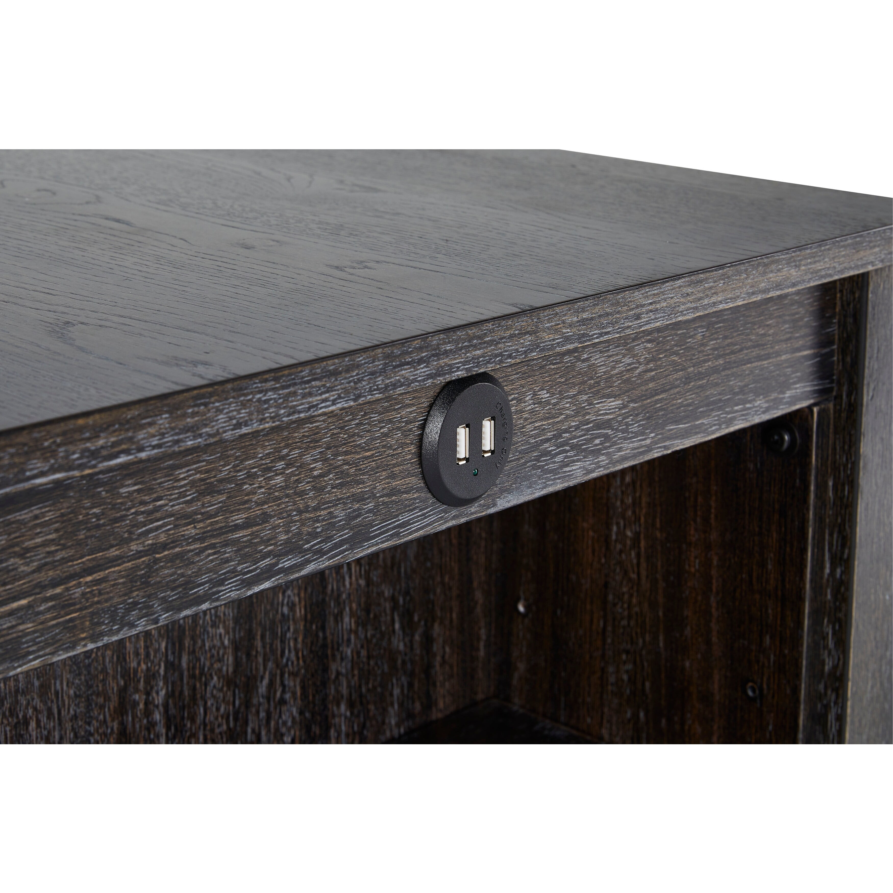 Weathered Pepper Transitional 3-Piece Counter Dining Set with USB Ports