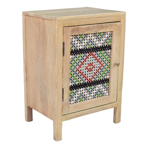 Progressive Furniture Vacation Wood Nightstand with Door Cabinet in Multi-Color