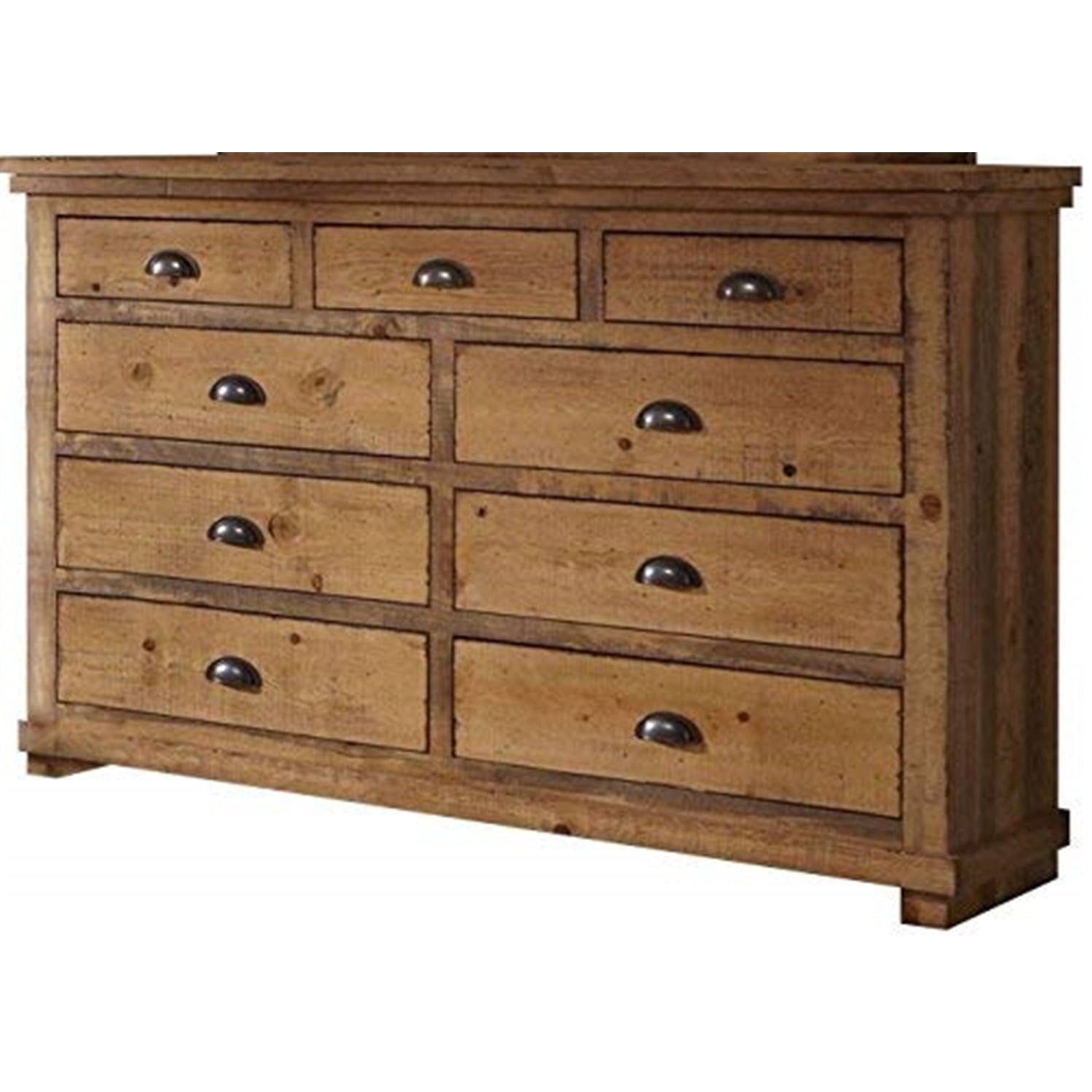 Rustic Splendor 64'' Brown Solid Wood Horizontal Dresser