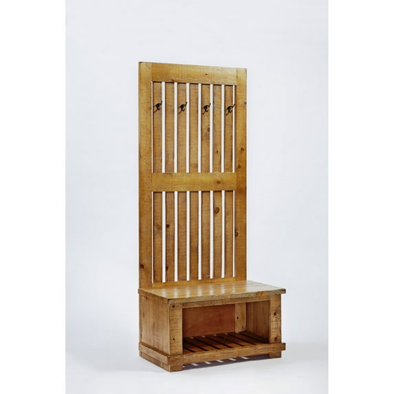 Willow Hall Tree - Complete Unit-Finish:Distressed Pine